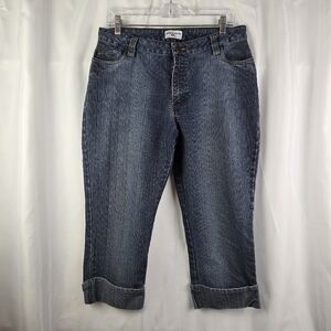 George & Martha Cuffed Blue Denim Capri Jeans Pants Womens Size 10
